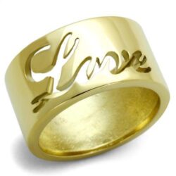 TK1878 - IP Gold(Ion Plating) Stainless Steel Ring with No Stone