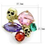 TK1888 - IP Gold(Ion Plating) Stainless Steel Ring with AAA Grade CZ  in Multi Color