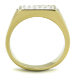 TK2048 - IP Gold(Ion Plating) Stainless Steel Ring with AAA Grade CZ  in Clear