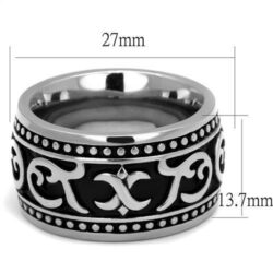 TK2233 44307002.jpg - TK2233 - High polished (no plating) Stainless Steel Ring with Epoxy  in Jet