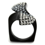 TK2360 - IP Black(Ion Plating) Stainless Steel Ring with Top Grade Crystal  in Montana