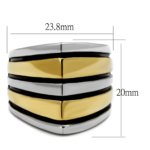 TK2367 - Two-Tone IP Gold (Ion Plating) Stainless Steel Ring with Epoxy  in Jet