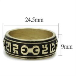 TK2471 - IP Antique Copper Stainless Steel Ring with Epoxy  in Jet