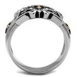 TK2517 - Two-Tone IP Gold (Ion Plating) Stainless Steel Ring with Top Grade Crystal  in Clear