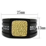 TK2519 - Two-Tone IP Gold (Ion Plating) Stainless Steel Ring with AAA Grade CZ  in Clear