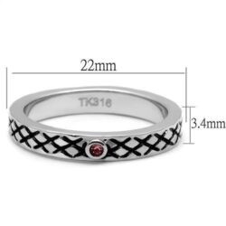 TK2566 - High polished (no plating) Stainless Steel Ring with Top Grade Crystal  in Rose