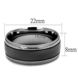 TK2580 - Two Tone IP Light Black (IP Gun) Stainless Steel Ring with No Stone