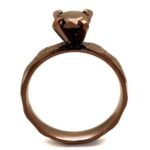 TK2595 - IP Coffee light Stainless Steel Ring with AAA Grade CZ  in Light Coffee