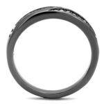 TK2751 - IP Light Black  (IP Gun) Stainless Steel Ring with Top Grade Crystal  in Clear