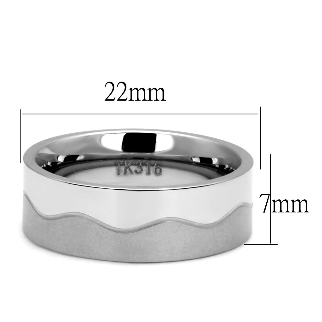 TK2918 - High polished (no plating) Stainless Steel Ring with No Stone