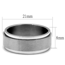 TK2919 - High polished (no plating) Stainless Steel Ring with No Stone