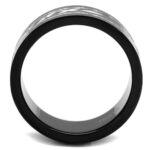 TK2928 - Two-Tone IP Black (Ion Plating) Stainless Steel Ring with No Stone