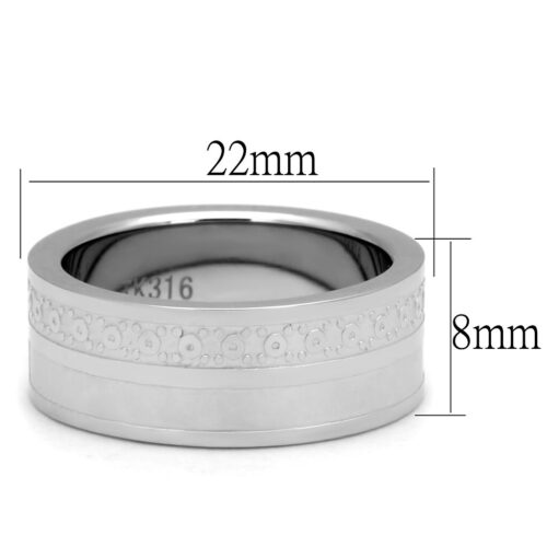 TK2944 - High polished (no plating) Stainless Steel Ring with No Stone