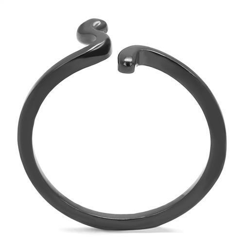 TK3164 - IP Black(Ion Plating) Stainless Steel Ring with No Stone