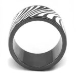 TK3171 - IP Light Black  (IP Gun) Stainless Steel Ring with Epoxy  in White