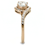 TK3178 - IP Rose Gold(Ion Plating) Stainless Steel Ring with AAA Grade CZ  in Clear