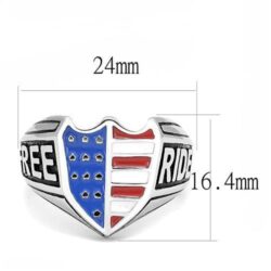 TK3192 - High polished (no plating) Stainless Steel Ring with Epoxy  in Multi Color