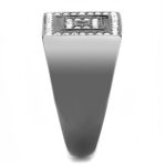 TK3220 - IP Light Black  (IP Gun) Stainless Steel Ring with Top Grade Crystal  in Clear