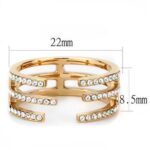 TK3236 - IP Rose Gold(Ion Plating) Stainless Steel Ring with Top Grade Crystal  in Clear