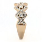 TK3237 - IP Rose Gold(Ion Plating) Stainless Steel Ring with Top Grade Crystal  in Clear