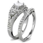 TK3253 - High polished (no plating) Stainless Steel Ring with AAA Grade CZ  in Clear