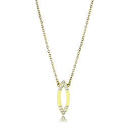 TK3285 - IP Gold(Ion Plating) Stainless Steel Necklace with Top Grade Crystal  in Clear