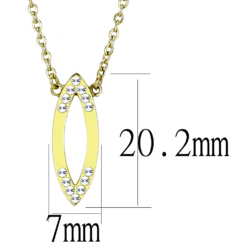 TK3285 - IP Gold(Ion Plating) Stainless Steel Necklace with Top Grade Crystal  in Clear