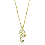 TK3296 - IP Gold(Ion Plating) Stainless Steel Necklace with Top Grade Crystal  in Blue Zircon