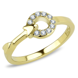 TK3439 - IP Gold(Ion Plating) Stainless Steel Ring with Top Grade Crystal  in Clear