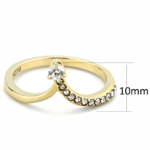 TK3524 - IP Gold(Ion Plating) Stainless Steel Ring with AAA Grade CZ  in Clear