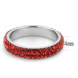 TK3536 - High polished (no plating) Stainless Steel Ring with Top Grade Crystal  in Siam