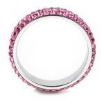 TK3542 - High polished (no plating) Stainless Steel Ring with Top Grade Crystal  in Rose