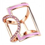 TK3561 - IP Rose Gold(Ion Plating) Stainless Steel Ring with Top Grade Crystal  in Light Rose