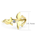 TK3573 - IP Gold(Ion Plating) Stainless Steel Ring with AAA Grade CZ  in Clear