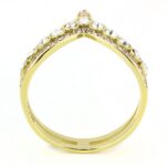 TK3587 - IP Gold(Ion Plating) Stainless Steel Ring with AAA Grade CZ  in Rose