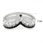 TK3588 - No Plating Stainless Steel Ring with Top Grade Crystal  in Clear