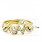 TK3596 - IP Gold(Ion Plating) Stainless Steel Ring with AAA Grade CZ  in Clear