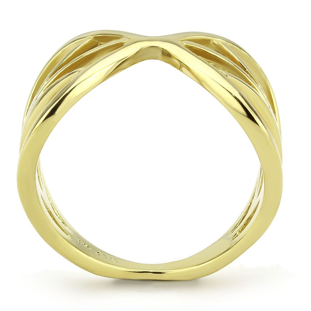 TK3624 - IP Gold(Ion Plating) Stainless Steel Ring with No Stone