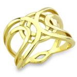 TK3639 - IP Gold(Ion Plating) Stainless Steel Ring with No Stone