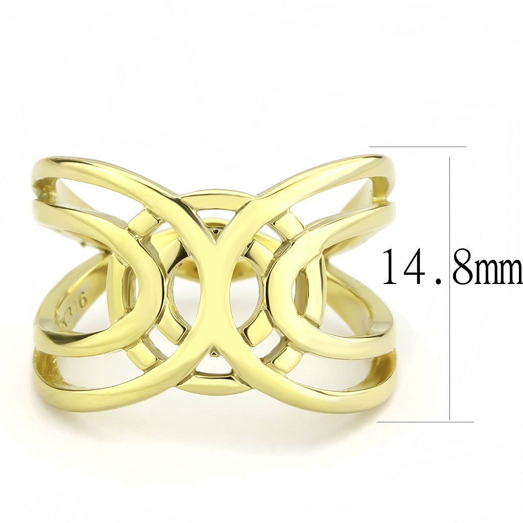 TK3639 - IP Gold(Ion Plating) Stainless Steel Ring with No Stone