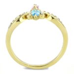 TK3712 - IP Gold(Ion Plating) Stainless Steel Ring with AAA Grade CZ  in Multi Color