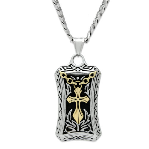 TK455 - Gold+Rhodium Stainless Steel Chain Pendant with No Stone