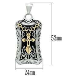 TK455 - Gold+Rhodium Stainless Steel Chain Pendant with No Stone