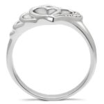 TK6X179 - High polished (no plating) Stainless Steel Ring with AAA Grade CZ  in Clear