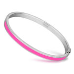 TK747 - High polished (no plating) Stainless Steel Bangle with Epoxy  in Rose