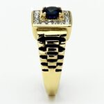 TK754 - Two-Tone IP Gold (Ion Plating) Stainless Steel Ring with Synthetic Synthetic Glass in Montana