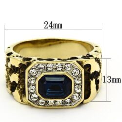 TK756 - Two-Tone IP Gold (Ion Plating) Stainless Steel Ring with Top Grade Crystal  in Montana