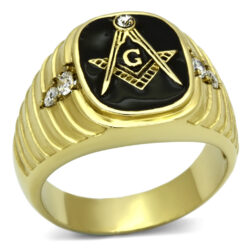 TK776 - IP Gold(Ion Plating) Stainless Steel Ring with Top Grade Crystal  in Clear