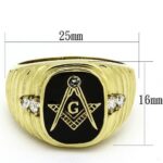 TK776 - IP Gold(Ion Plating) Stainless Steel Ring with Top Grade Crystal  in Clear