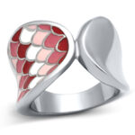 TK815 - High polished (no plating) Stainless Steel Ring with Epoxy  in Multi Color